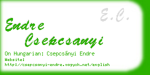 endre csepcsanyi business card